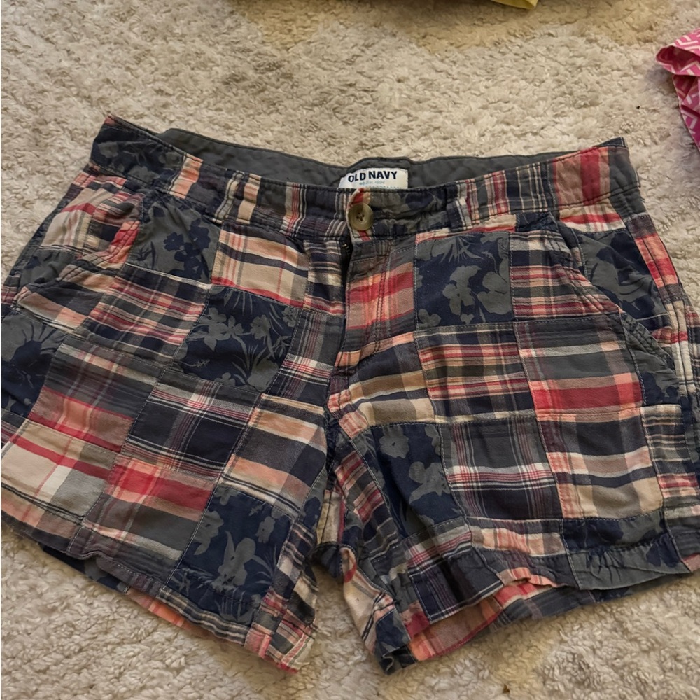 Old Navy Red and Blue Cargo Shorts Lightweight Summer Essential